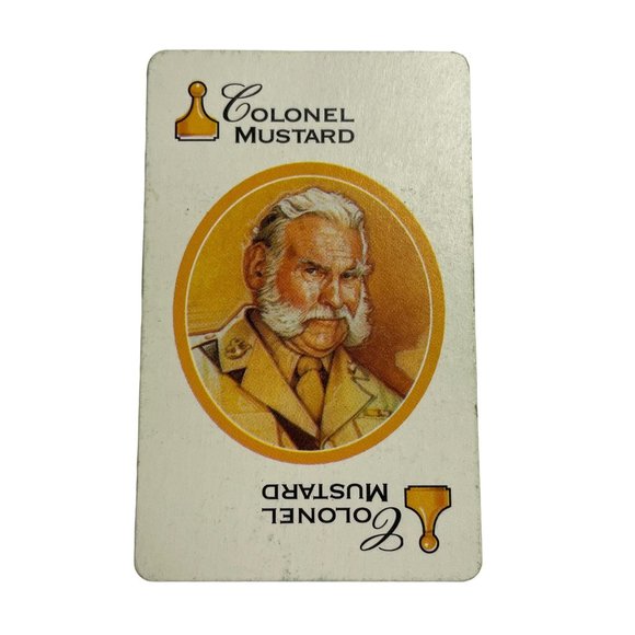 Vintage 1998 CLUE Character Card Colonel Mustard  Replacement Game Piece u - Picture 1 of 2